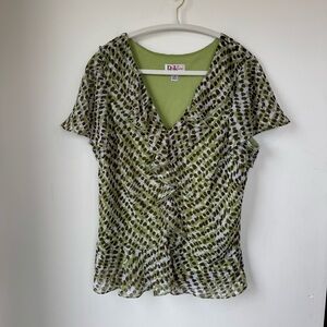 R&K Green Patterned Women's Blouse